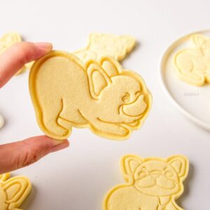 Frenchie World Shop New 2Pcs/Set Cute Bulldog Dog Shaped Cookie Cutters Mold Biscuit Baking Tool Kitchenware Bakeware DIY Tool for Kids Hand Mold