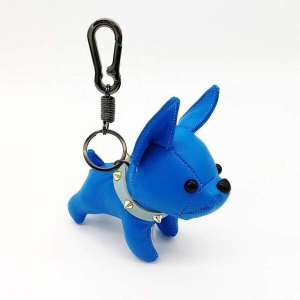 Frenchie World Shop Blue New Colors Available! French Bulldog Leather Keychain