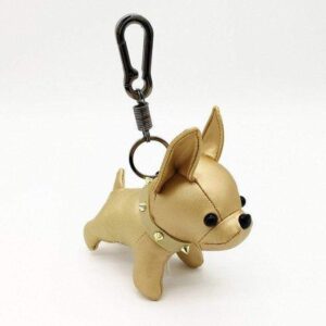 Frenchie World Shop Gold New Colors Available! French Bulldog Leather Keychain