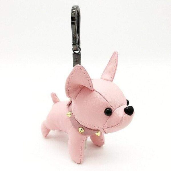 Frenchie World Shop Pink New Colors Available! French Bulldog Leather Keychain