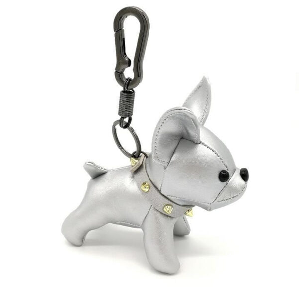 Frenchie World Shop Silver New Colors Available! French Bulldog Leather Keychain