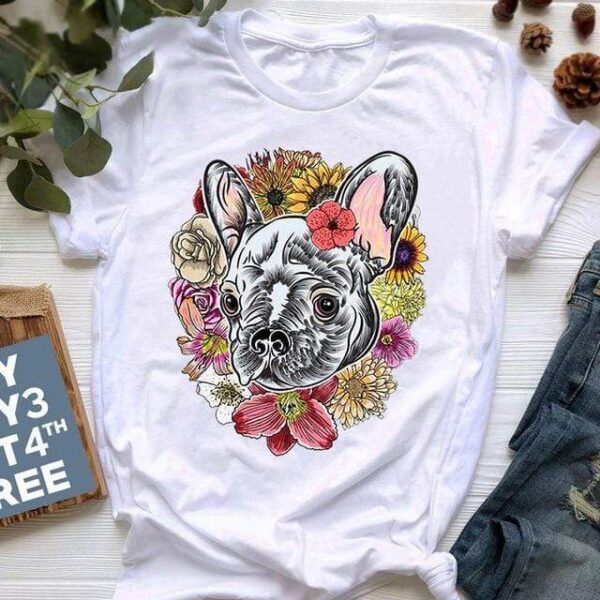 Frenchie World Shop 0012095 / S New summer French Bulldog Printed t shirt women cute cartoon T shirt Pit Bull Tshirt Top Female Frances German Shepherd T shirt_