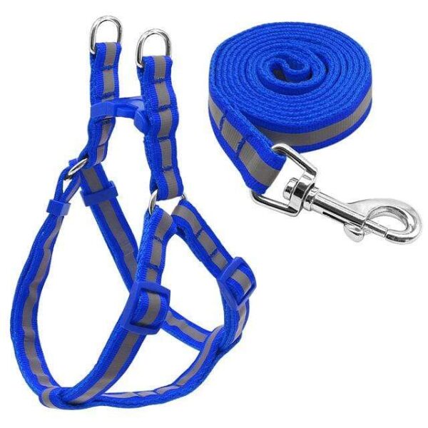 Frenchie World Shop Dog Accessories Blue / S "NO PULL" Reflective Dog Harness and Leash Set