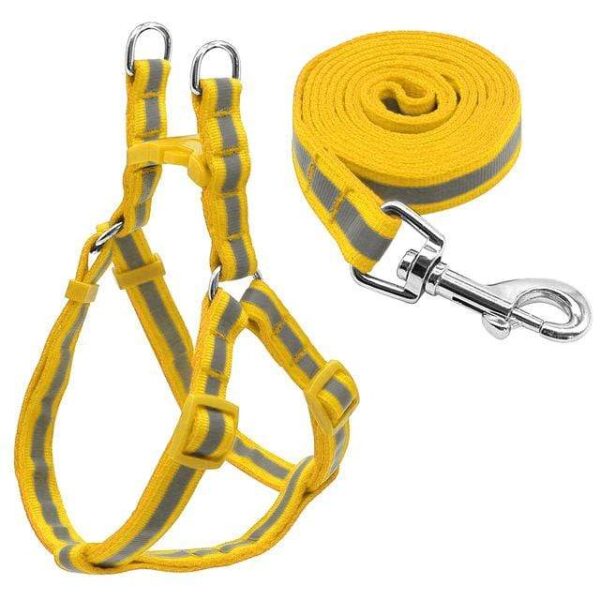 Frenchie World Shop Dog Accessories Yellow / S "NO PULL" Reflective Dog Harness and Leash Set