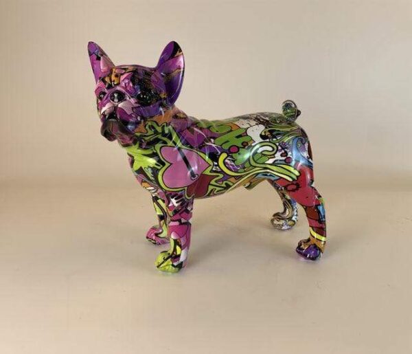 Frenchie World Shop B / 20cmx9cmx18.5cm Nordic Painting Graffiti L/S French Bulldog Creative Resin Crafts Home Decoration Wine Cabinet Office Decor Resin Crafts