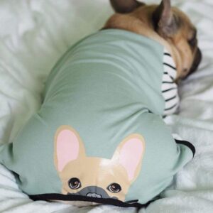 Purple Uranus Leashes, Collars & Petwear Organic French Bulldog Pajamas (cream)