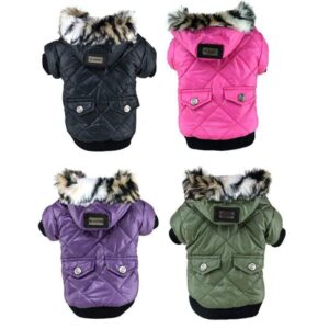 Frenchie World Shop Padded Winter Jacket with Fur Hood