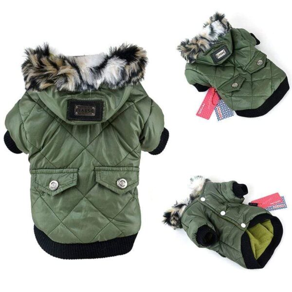 Frenchie World Shop Padded Winter Jacket with Fur Hood