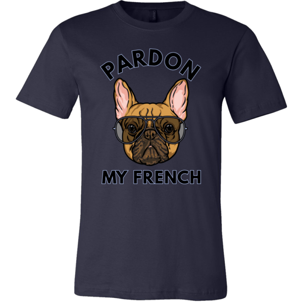 teelaunch T-shirt Canvas Mens Shirt / Navy / S Pardon My French