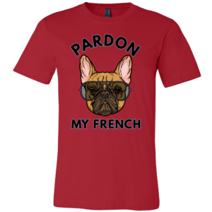 teelaunch T-shirt Canvas Mens Shirt / Red / S Pardon My French