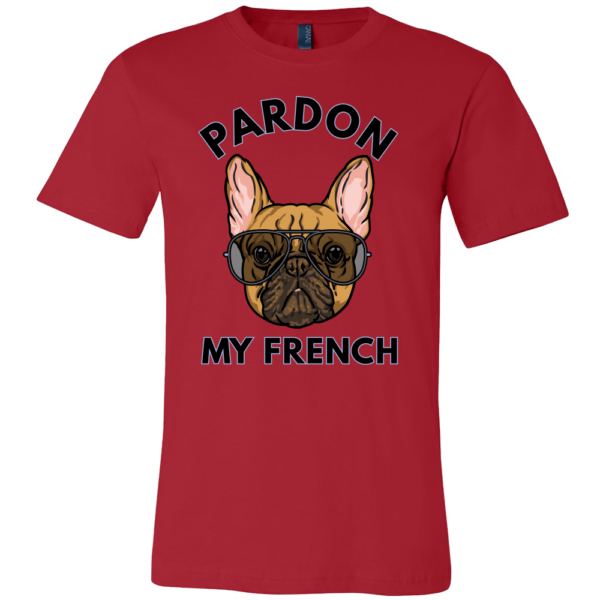 teelaunch T-shirt Canvas Mens Shirt / Red / S Pardon My French