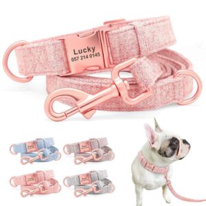 Frenchie World Shop Pastel Engraved French Bulldog Collar & Leash