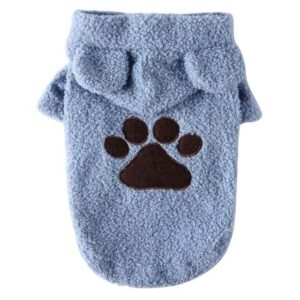 Frenchie World Shop Blue / XL / China Paw Print Fuzzy Frenchie Hoodie