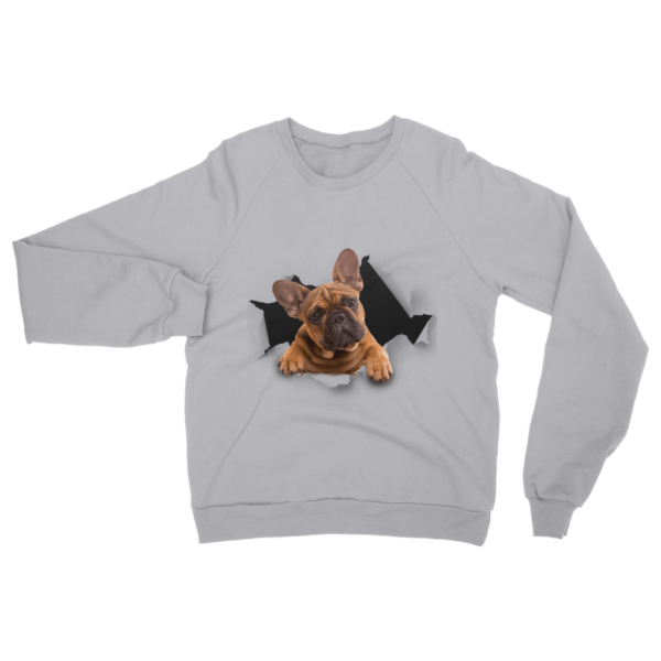 alloverprint.it Apparel Ash / S Peeking Frenchie ﻿Classic Adult Sweatshirt