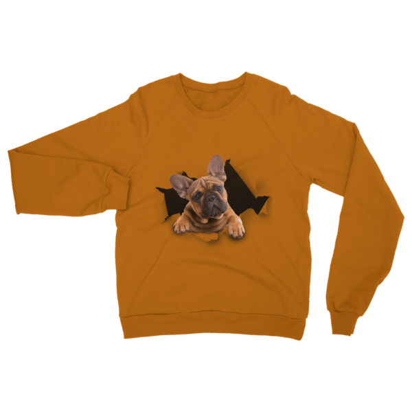 alloverprint.it Apparel Orange / S Peeking Frenchie ﻿Classic Adult Sweatshirt