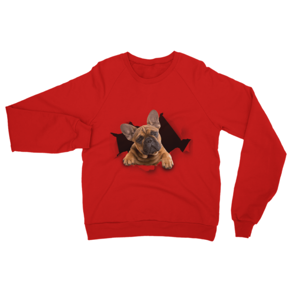 alloverprint.it Apparel Red / S Peeking Frenchie ﻿Classic Adult Sweatshirt