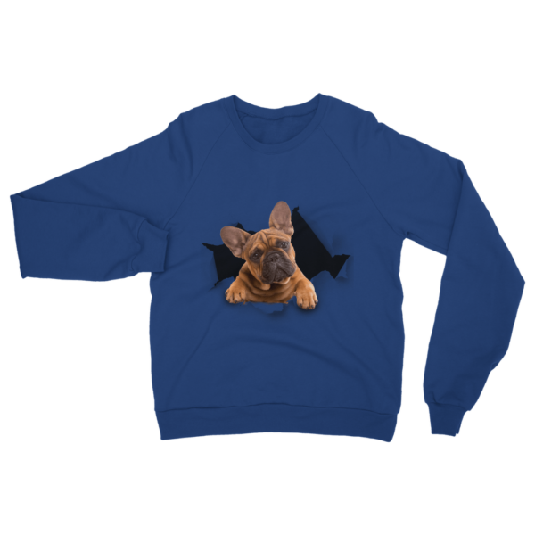 alloverprint.it Apparel Royal / S Peeking Frenchie ﻿Classic Adult Sweatshirt