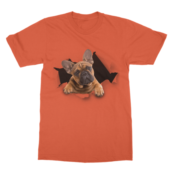 alloverprint.it Apparel Orange / Unisex / S Peeking Frenchie ﻿Classic Adult T-Shirt
