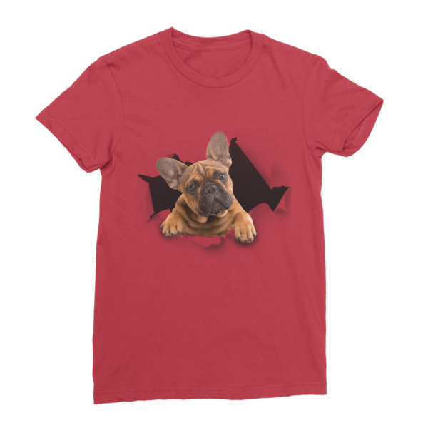 alloverprint.it Apparel Red / Female / S Peeking Frenchie ﻿Classic Women's T-Shirt