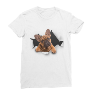 alloverprint.it Apparel White / Female / S Peeking Frenchie ﻿Classic Women's T-Shirt