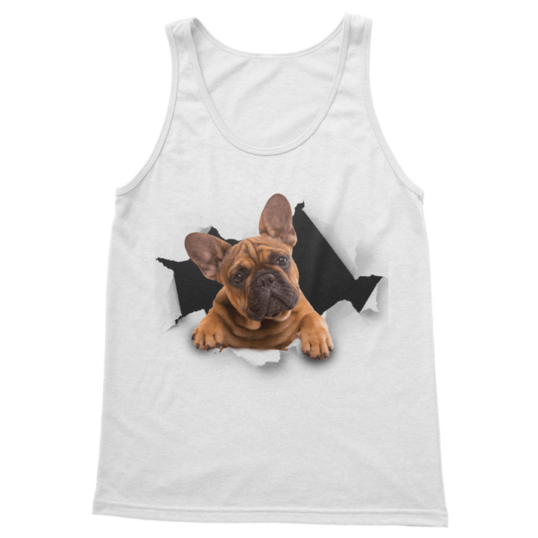 alloverprint.it Apparel White / S Peeking Frenchie ﻿Classic Women's Tank Top