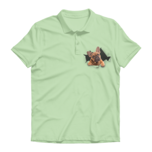 alloverprint.it Apparel Kiwi / Unisex / S Peeking Frenchie ﻿Premium Adult Polo Shirt