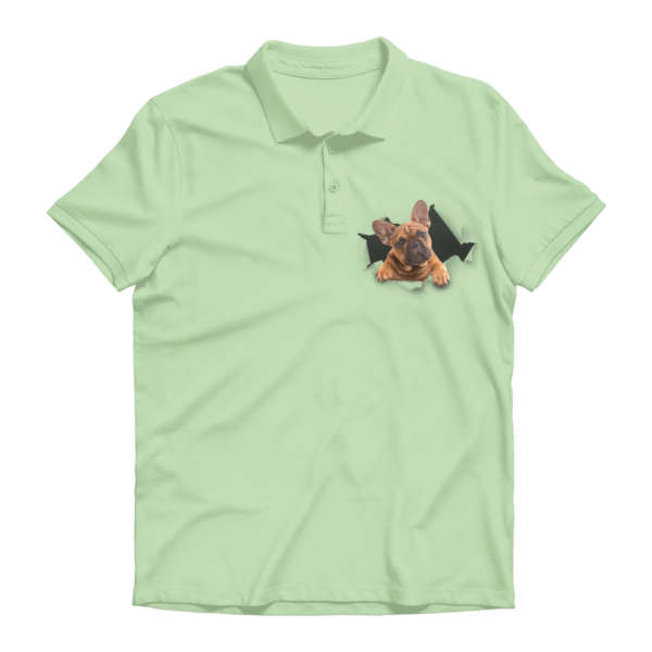 alloverprint.it Apparel Kiwi / Unisex / S Peeking Frenchie ﻿Premium Adult Polo Shirt