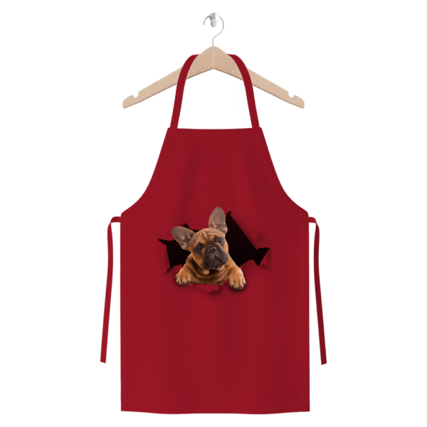 alloverprint.it Apparel Burgundy Peeking Frenchie ﻿Premium Jersey Apron