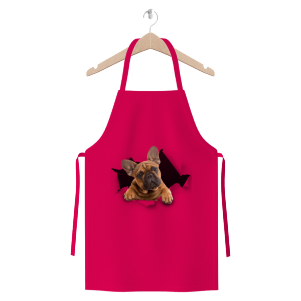 alloverprint.it Apparel Hot Pink Peeking Frenchie ﻿Premium Jersey Apron