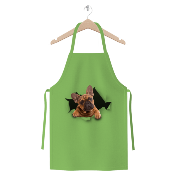 alloverprint.it Apparel Light Green Peeking Frenchie ﻿Premium Jersey Apron