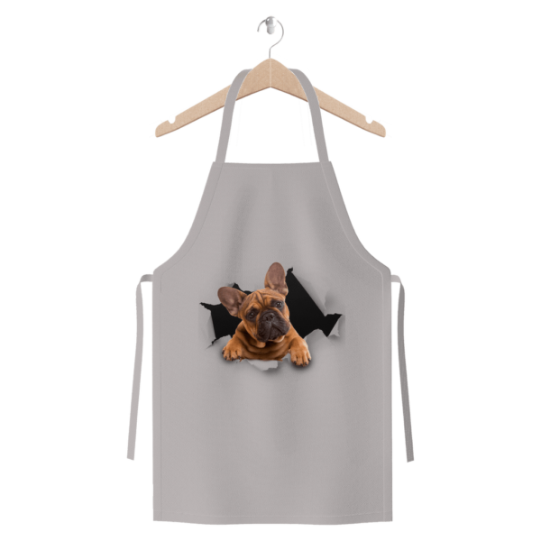 alloverprint.it Apparel Light Grey Peeking Frenchie ﻿Premium Jersey Apron