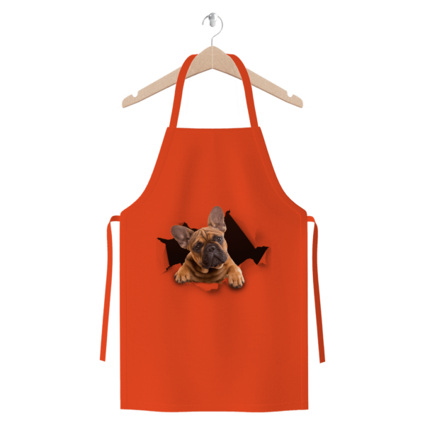 alloverprint.it Apparel Orange Peeking Frenchie ﻿Premium Jersey Apron