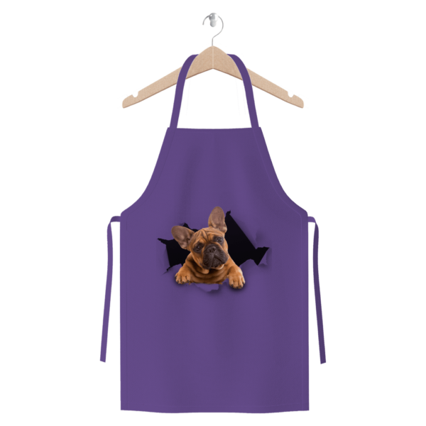 alloverprint.it Apparel Purple Peeking Frenchie ﻿Premium Jersey Apron