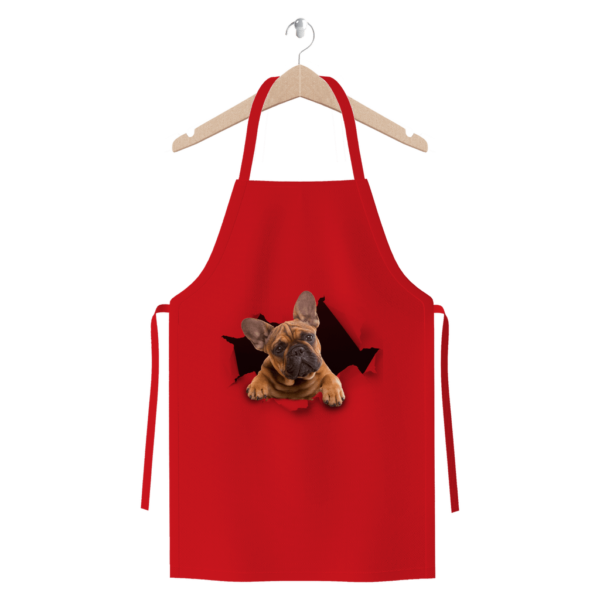 alloverprint.it Apparel Red Peeking Frenchie ﻿Premium Jersey Apron