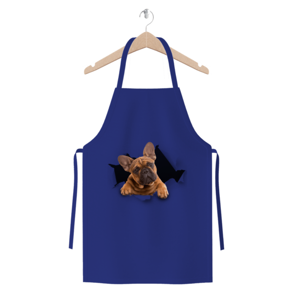 alloverprint.it Apparel Royal Blue Peeking Frenchie ﻿Premium Jersey Apron