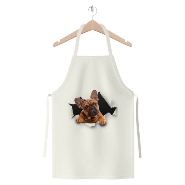 alloverprint.it Apparel White Peeking Frenchie ﻿Premium Jersey Apron