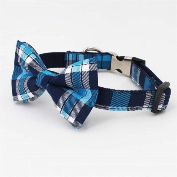 Frenchie World Shop Personalized Buffalo Plaid French Bulldog Collar Set