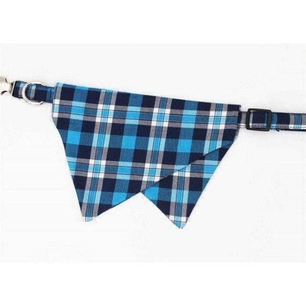 Frenchie World Shop bandana and collar / XS(15-25cm Length) Personalized Buffalo Plaid French Bulldog Collar Set