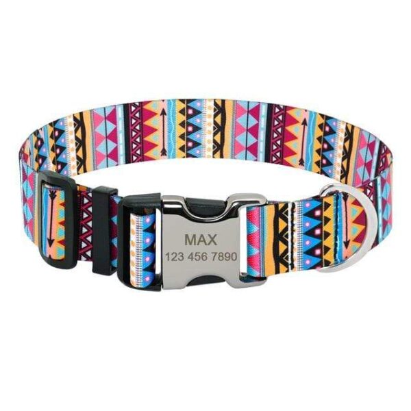 Frenchie World Shop Blue / 36 to 58 cm Personalized Engraved Bulldog Collar