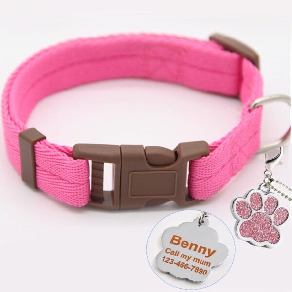 Frenchie World Shop Pink collar / S 20-30cm Neck / China Personalized ID Tag French Bulldog Collar