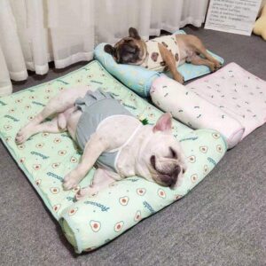 Frenchie World Shop Pet Blanket Sofa Breathable Dog Bed Soft Dog Cushion Cooling Summer Cushion Dog Pet Supplies Cooling Dog Bed Portable Travel Dog