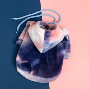 Frenchie World Shop Pet Clothes Tie-dye Hoodies Small Medium-sized Cat Dogs Autumn Winter Fleece Fashion Coat Chihuahua Yorkshire Pomeranian Sweater