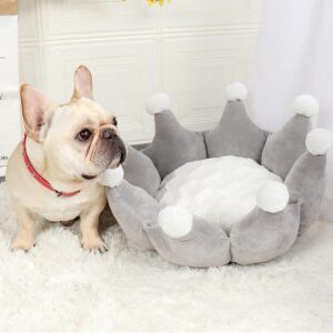 Frenchie World Shop Pet Dog Bed Fashion Crown Super Soft Cat Bed Luxury Dog Sofa Cat And Dog Accessories Comfortable Cat House Pet Bed Supplies