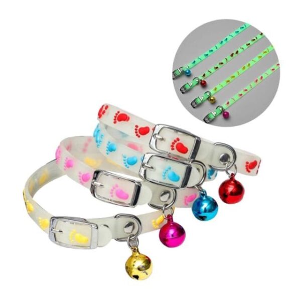Frenchie World Shop F 1PC SEND AT RAMDON Pet Glowing Collars with Bells Glow at Night Dogs Cats Necklace Light Luminous Neck Ring Accessories Drop Shipping
