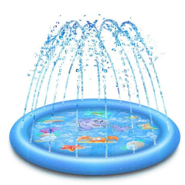 Frenchie World Shop picture color / 170x170cm Pet Sprinkler Pad Play Cooling Mat Swimming Pool Inflatable Water Spray Pad Mat Tub Summer Cool Dog Bathtub for Dogs 170x170cm