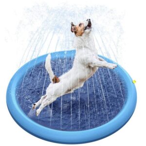 Frenchie World Shop picture color 2 / 170x170cm Pet Sprinkler Pad Play Cooling Mat Swimming Pool Inflatable Water Spray Pad Mat Tub Summer Cool Dog Bathtub for Dogs 170x170cm