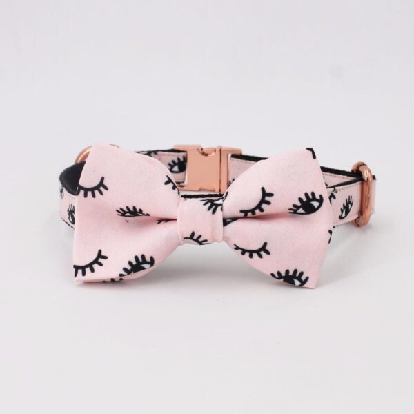 Frenchie World Shop Pink Collar, Leash & Bow Tie Set