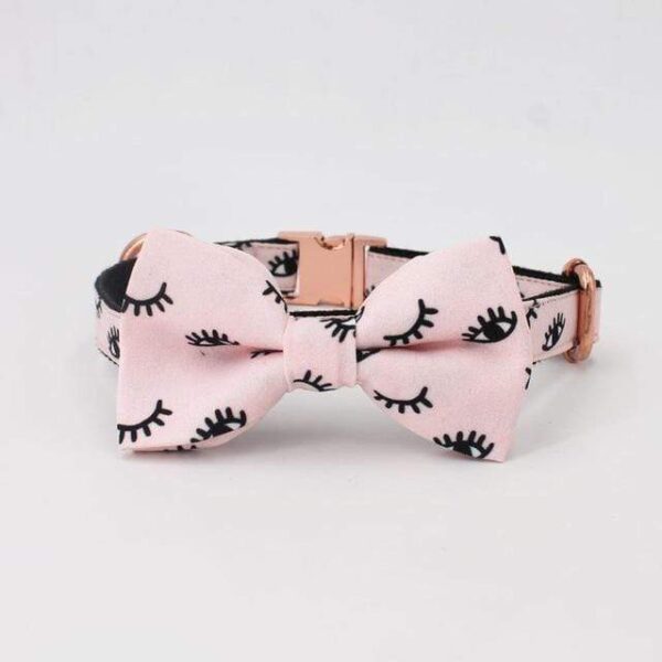 Frenchie World Shop collar bow / XS(15-25cm Length) Pink Collar, Leash & Bow Tie Set