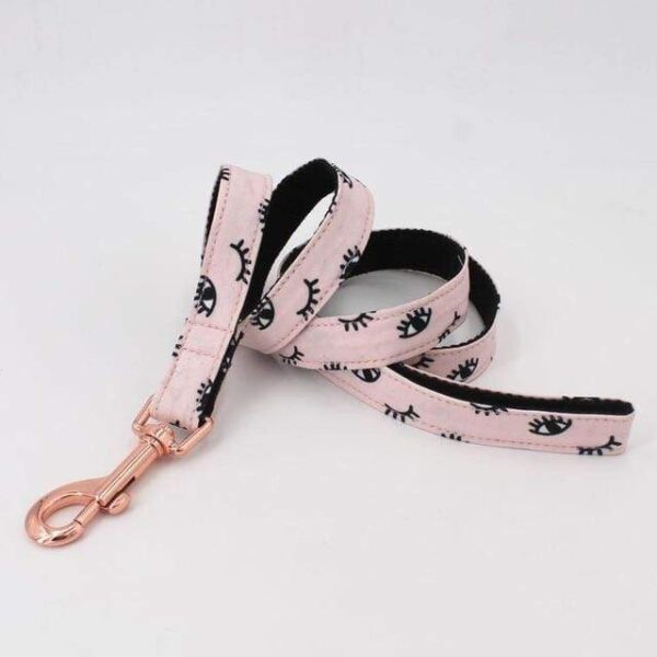 Frenchie World Shop leash / XS(15-25cm Length) Pink Collar, Leash & Bow Tie Set