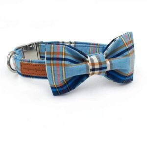 Frenchie World Shop Plaid bowtie, collar & leash